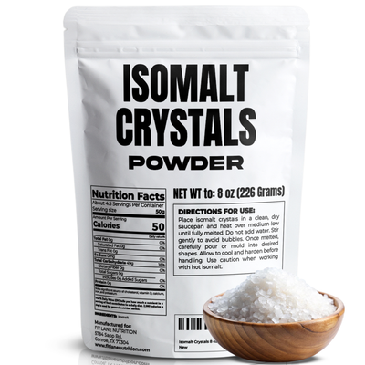 Isomalt Crystals 8 oz – Sugar Substitute Powder for Baking and Decorating – Clear and Ready to Use – Bulk Size – By Fit Lane Nutrition
