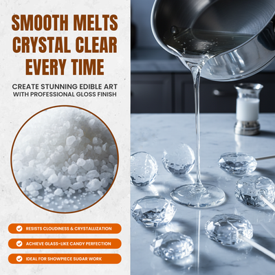 Isomalt Crystals 8 oz – Sugar Substitute Powder for Baking and Decorating – Clear and Ready to Use – Bulk Size – By Fit Lane Nutrition