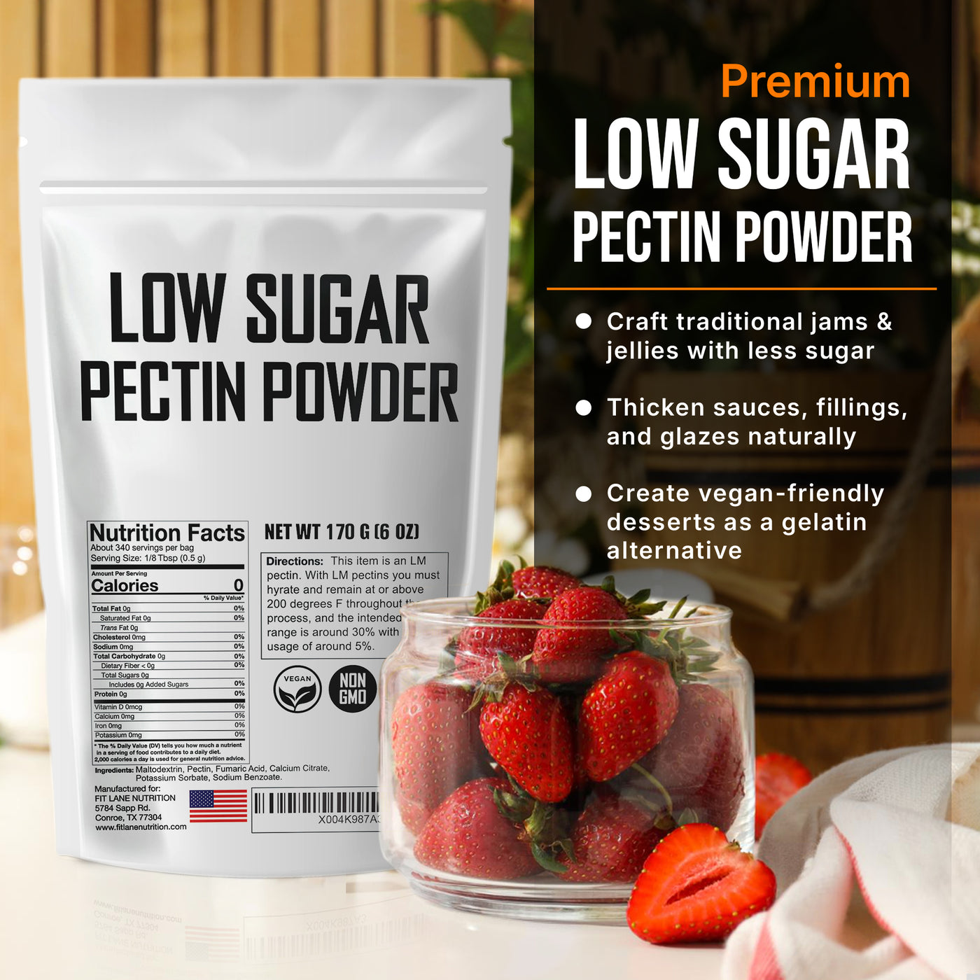 Low Sugar Pectin for Canning Jam and Jellies 6 oz
